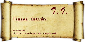 Tiszai István névjegykártya