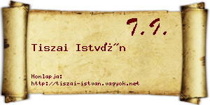 Tiszai István névjegykártya